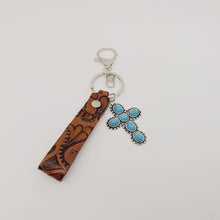 Load image into Gallery viewer, Leather Western Style Keychains Turquoise Pendant Key Chain: 1#
