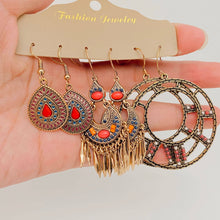 Load image into Gallery viewer, 3 Styles Bohemian Earring Set in pink
