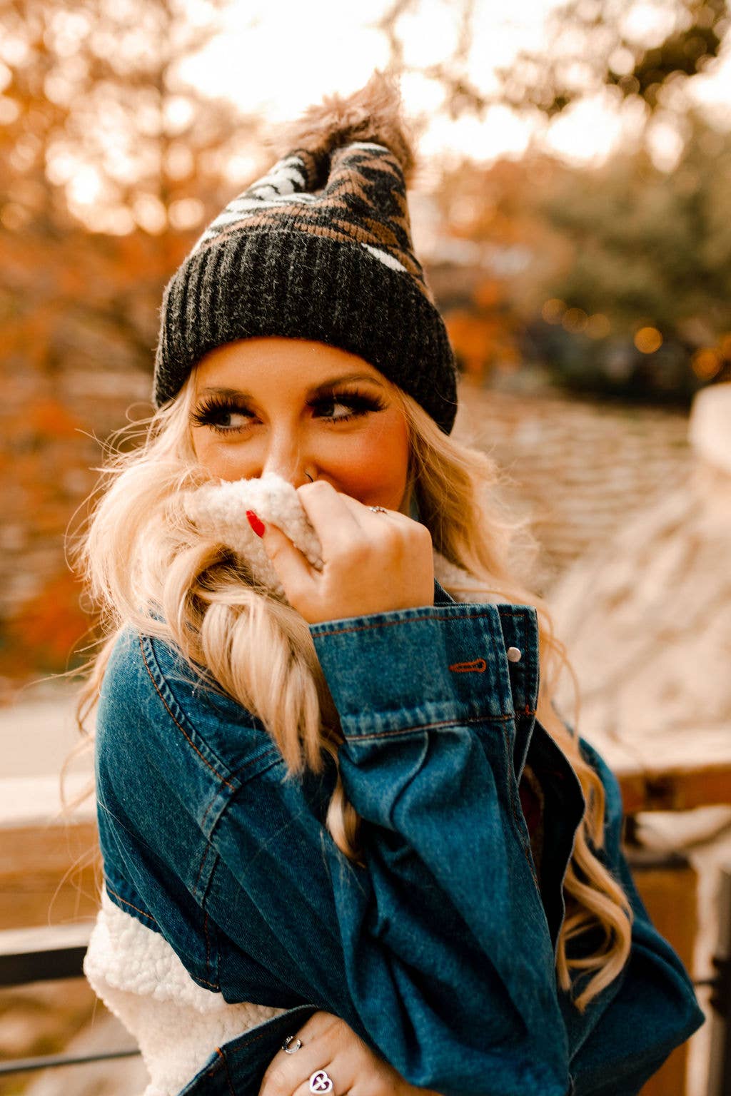 Cozy Aztec Pom Beanie