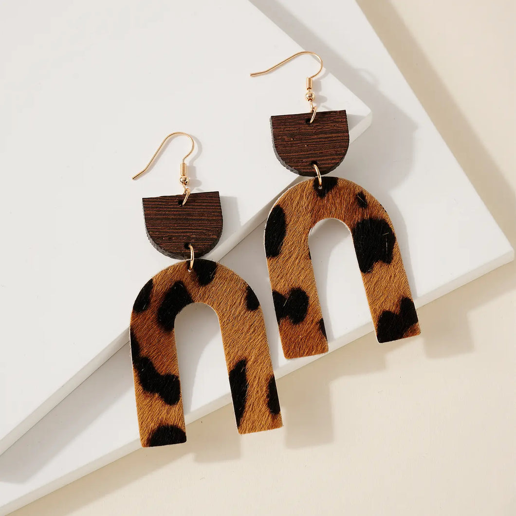 Animal print Arch Earrings