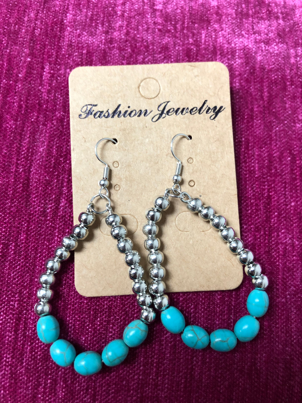 Turquoise drop shape earrings