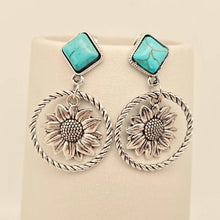 Load image into Gallery viewer, Western Style Sunflower Pendant Post Earrings: Sunflower
