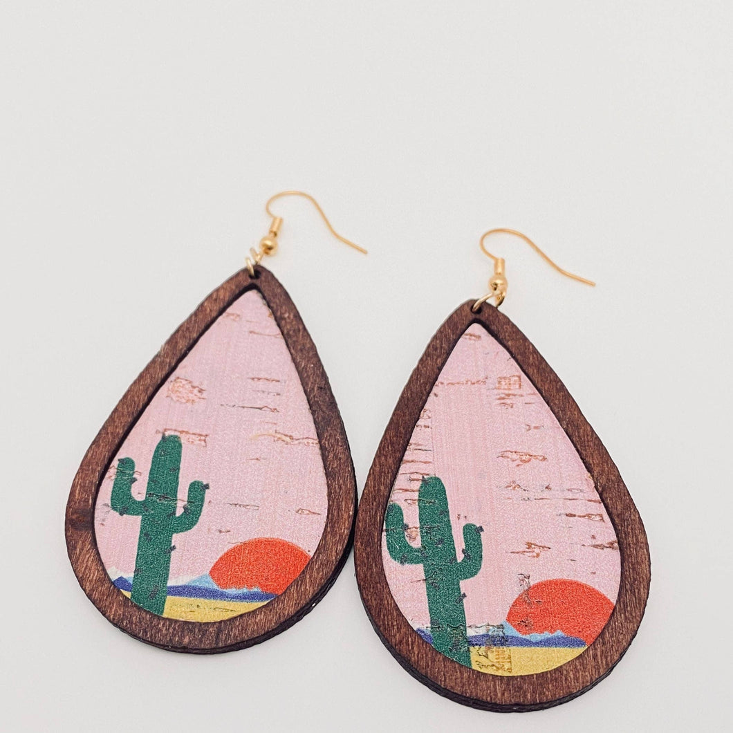 Mio Queena - Western Style Drop Shape Women's Wooden Earrings