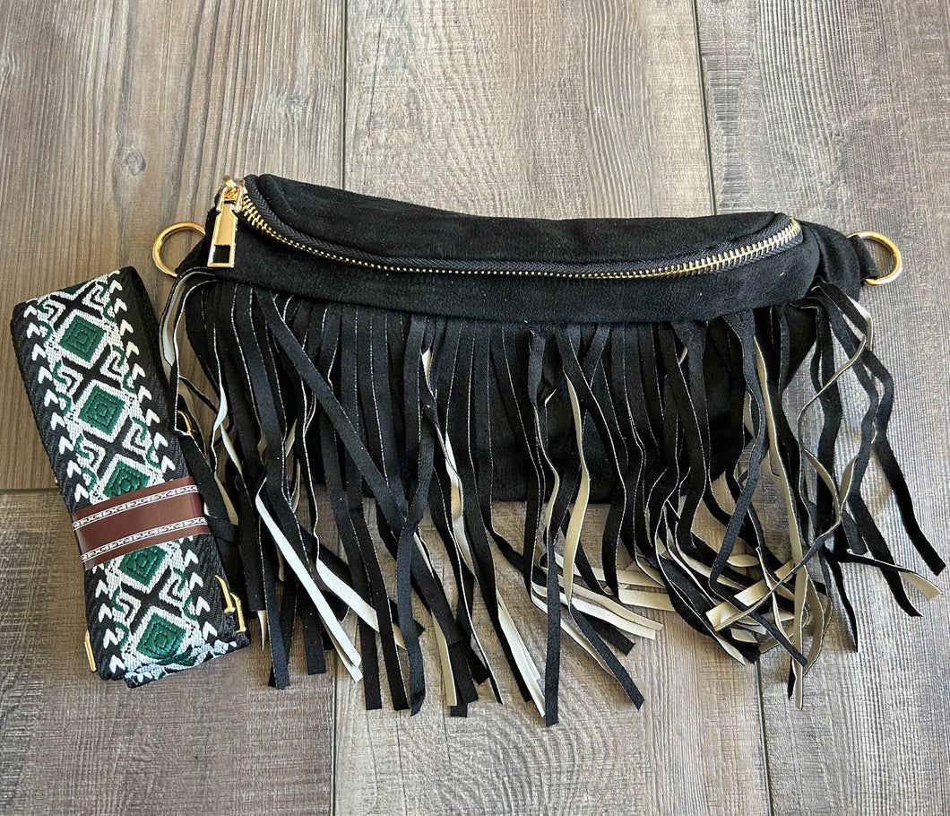 Suede Fringe Purse